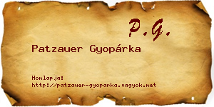 Patzauer Gyopárka névjegykártya